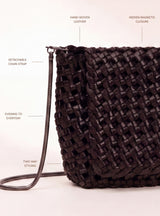 Posh Woven Leather Clutch Bag - Walnut