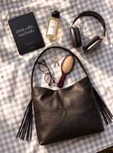 Kira Leather Hobo Tote Bag - Cacao