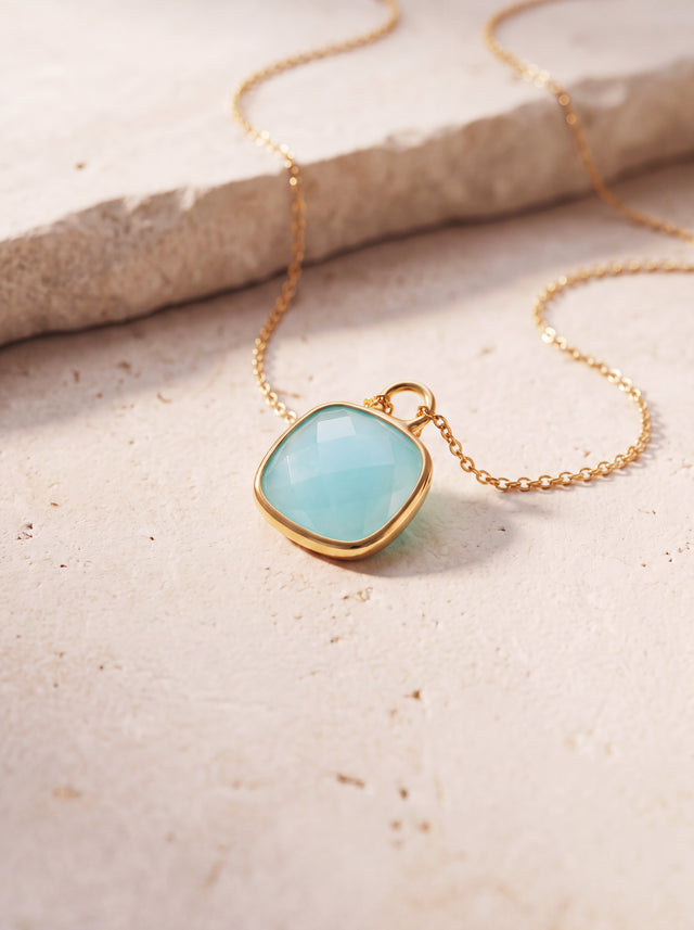Luma Aquamarine Pendant - 18k Gold Vermeil