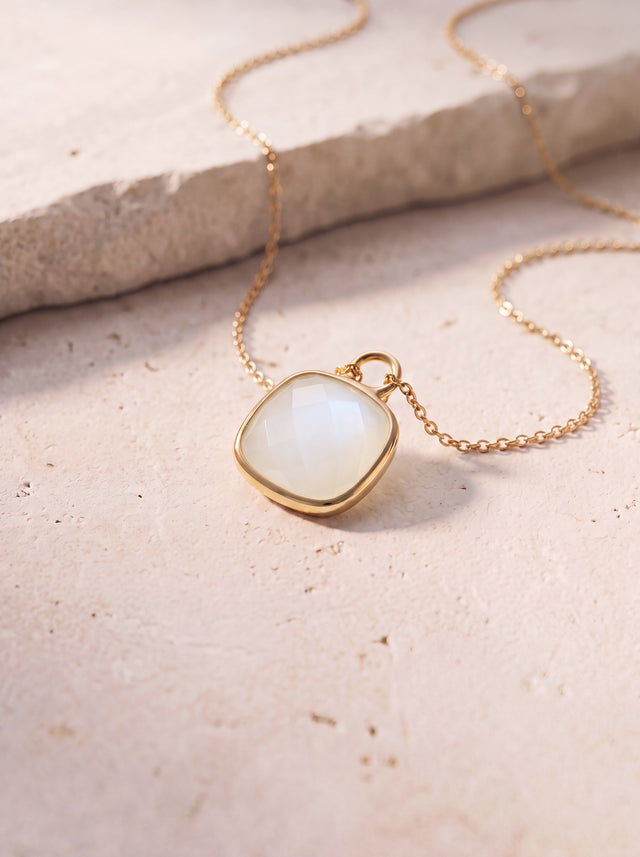 Luma Rainbow Moonstone Pendant - 18k Gold Vermeil