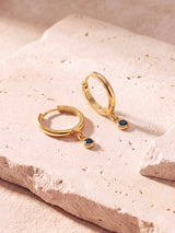 Demi Blue Diamond Double Hoop Earrings - 18k Gold Vermeil