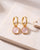 Chand Rose Quartz Hoop Earrings - 18k Gold Vermeil
