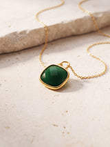 Luma Green Onyx Pendant - 18k Gold Vermeil