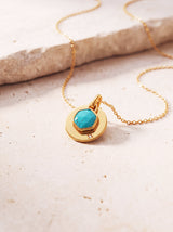 Zeno Turquoise Hexagon Charm Pendant - 18k Gold Vermeil