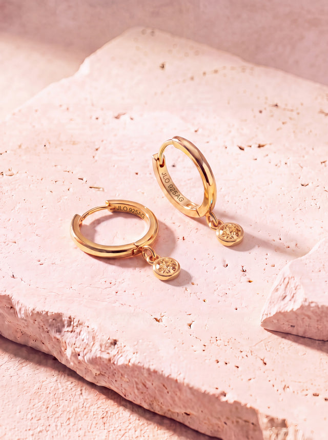Demi Citrine Double Hoop Earrings - 18k Gold Vermeil