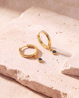 Demi Blue Diamond Double Hoop Earrings - 18k Gold Vermeil