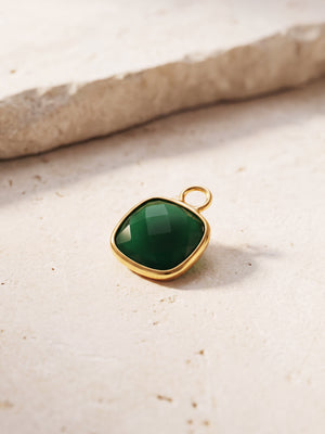 Luma Green Onyx Pendant - 18k Gold Vermeil