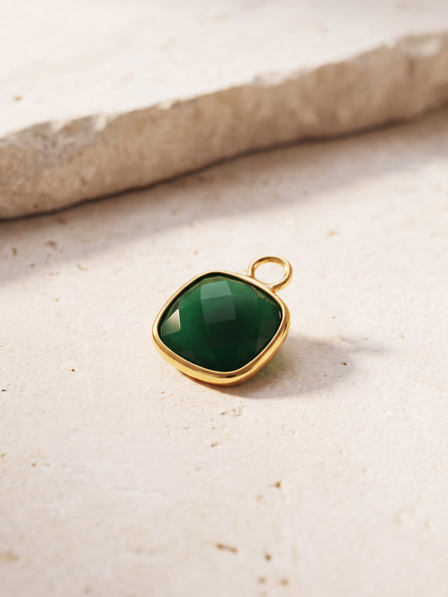 Luma Green Onyx Pendant - 18k Gold Vermeil