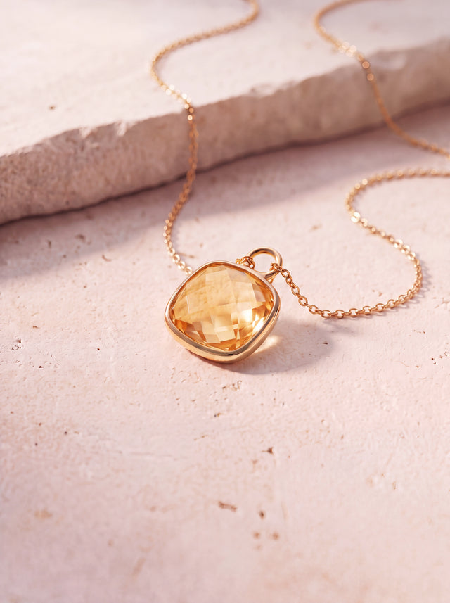 Luma Citrine Pendant - 18k Gold Vermeil