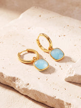 Chand Aquamarine Hoop Earrings - 18k Gold Vermeil