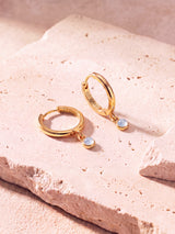 Demi Aquamarine Double Hoop Earrings - 18k Gold Vermeil