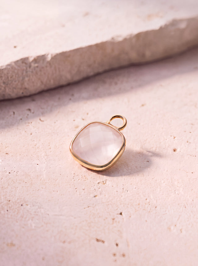 Luma Rose Quartz Pendant - 18k Gold Vermeil