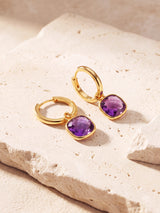 Chand African Amethyst Hoop Earrings - 18k Gold Vermeil
