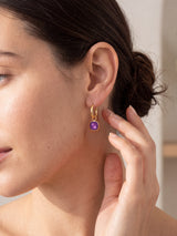 Chand African Amethyst Hoop Earrings - 18k Gold Vermeil