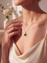 Zeno Green Onyx Hexagon Charm Pendant - 18k Gold Vermeil