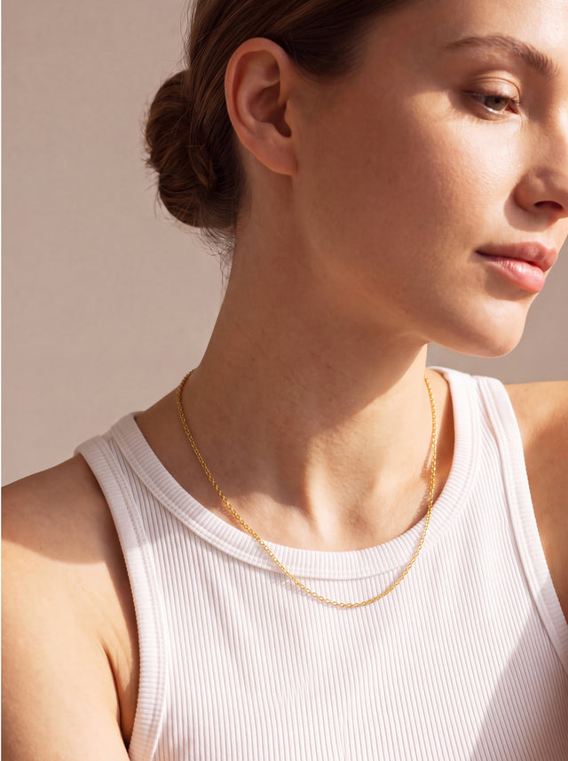 Aura Paperclip Chain Necklace - 18k Gold Vermeil