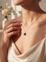 Luma Green Onyx Pendant - 18k Gold Vermeil