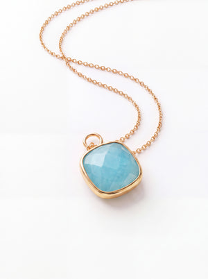 Luma Aquamarine Pendant - 18k Gold Vermeil