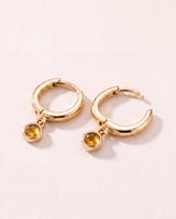 Demi Citrine Double Hoop Earrings - 18k Gold Vermeil