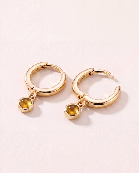 Demi Citrine Double Hoop Earrings - 18k Gold Vermeil