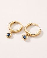 Demi Blue Diamond Double Hoop Earrings - 18k Gold Vermeil