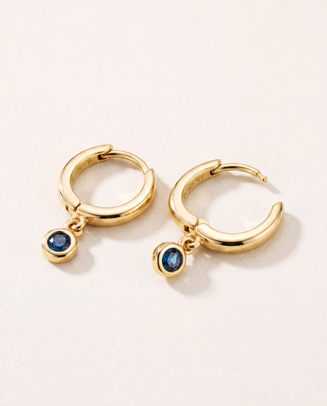 Demi Blue Diamond Double Hoop Earrings - 18k Gold Vermeil
