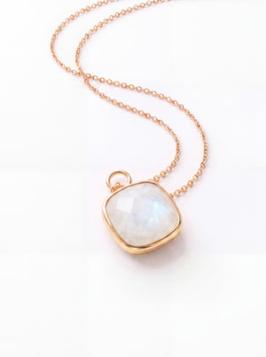 Luma Rainbow Moonstone Pendant - 18k Gold Vermeil