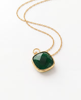 Luma Green Onyx Pendant - 18k Gold Vermeil