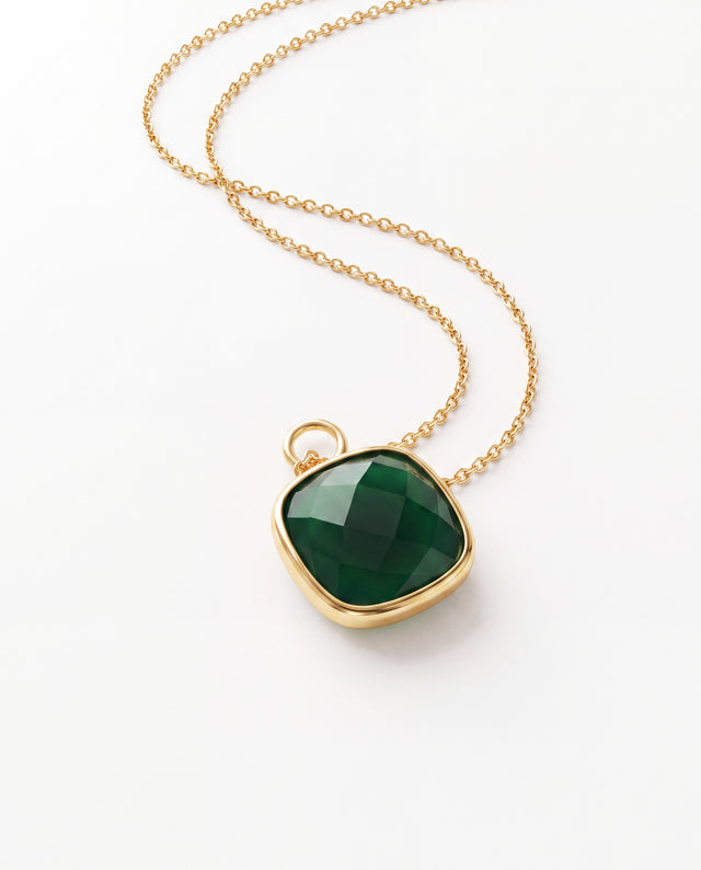 Luma Green Onyx Pendant - 18k Gold Vermeil