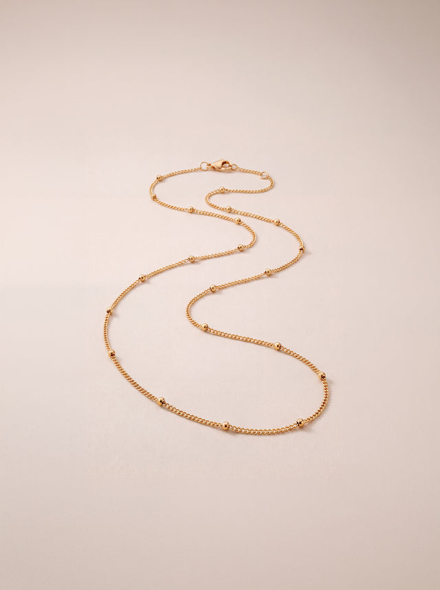 Strand Bead Chain Necklace - 18k Gold Vermeil