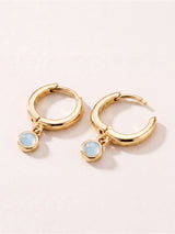 Demi Aquamarine Double Hoop Earrings - 18k Gold Vermeil