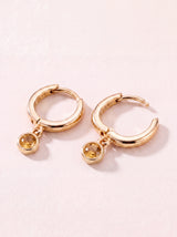 Demi Citrine Double Hoop Earrings - 18k Gold Vermeil