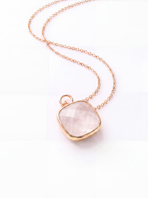Luma Rose Quartz Pendant - 18k Gold Vermeil