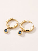 Demi Blue Diamond Double Hoop Earrings - 18k Gold Vermeil
