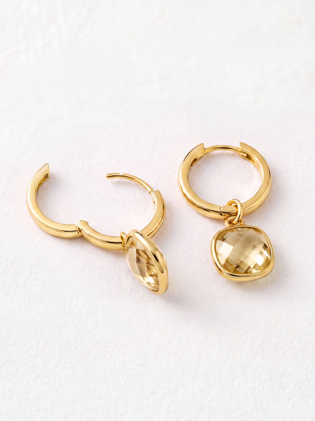 Chand Citrine Hoop Earrings - 18k Gold Vermeil