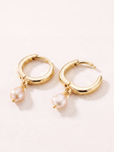 Keshi Baroque Freshwater Pearl Hoop Earrings - 18k Gold Vermeil