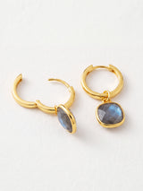 Chand Labradorite Hoop Earrings - 18k Gold Vermeil