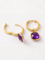 Chand African Amethyst Hoop Earrings - 18k Gold Vermeil