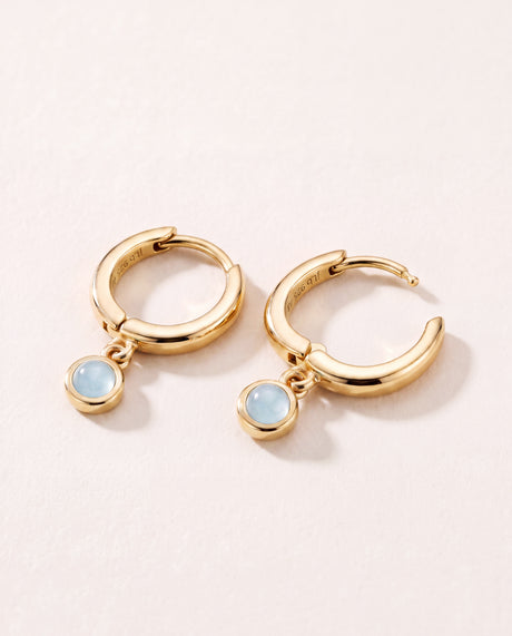 Demi Aquamarine Double Hoop Earrings - 18k Gold Vermeil