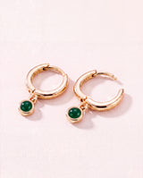 Demi Green Onyx Double Hoop Earrings - 18k Gold Vermeil