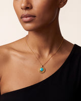 Zeno Turquoise Hexagon Charm Pendant - 18k Gold Vermeil
