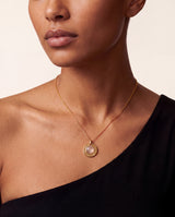 Zeno Rose Quartz Hexagon Charm Pendant - 18k Gold Vermeil