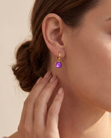 Chand African Amethyst Hoop Earrings - 18k Gold Vermeil