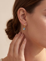 Chand Labradorite Hoop Earrings - 18k Gold Vermeil