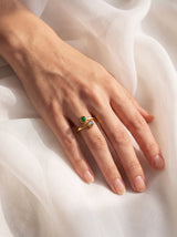 Tova Green Onyx & Labradorite Adjustable Ring - 18k Gold Vermeil