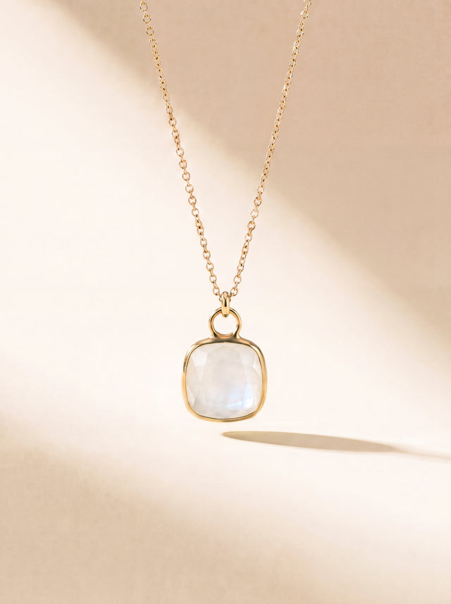 Luma Rainbow Moonstone Pendant - 18k Gold Vermeil