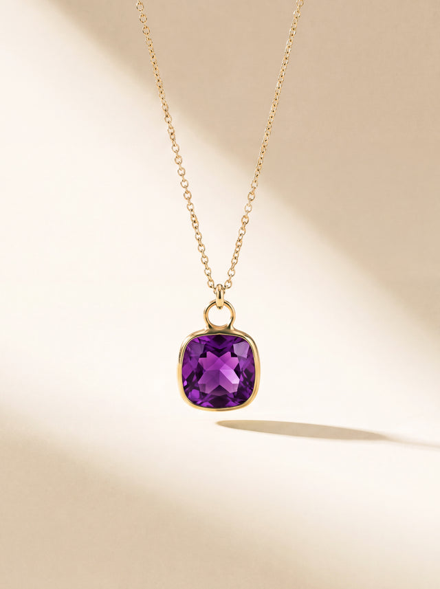 Luma African Amethyst Pendant - 18k Gold Vermeil