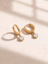 Demi Aquamarine Double Hoop Earrings - 18k Gold Vermeil