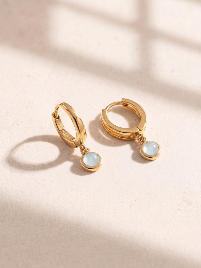 Demi Aquamarine Double Hoop Earrings - 18k Gold Vermeil