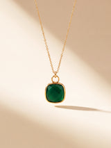 Luma Green Onyx Pendant - 18k Gold Vermeil